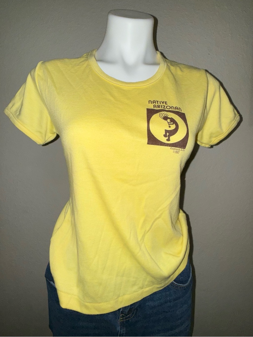Vintage Arizona 1982 Yellow Kokopelli Reptile T-Shirt